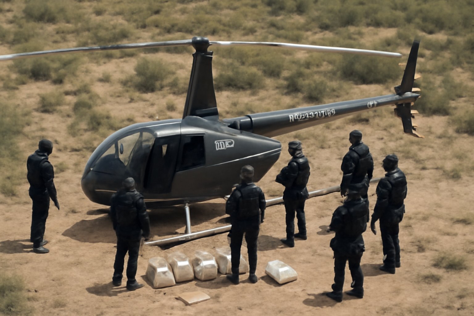 DOF intercepta helicóptero com 345 quilos de cocaína na fronteira